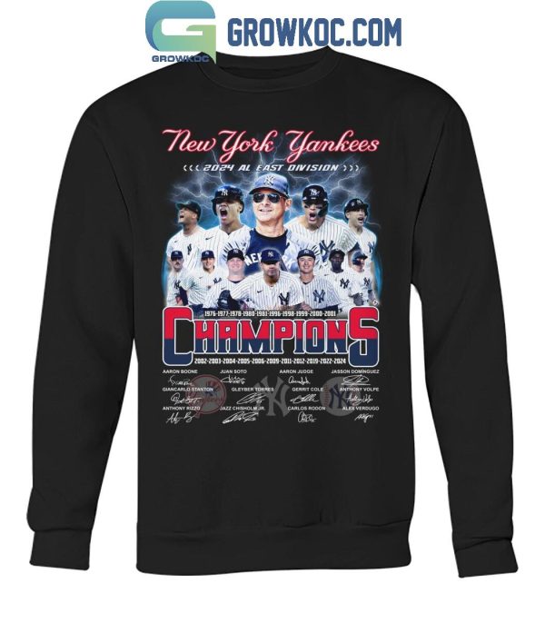 New York Yankees 2024 AL East Division Champs Back To Back To Back T-Shirt