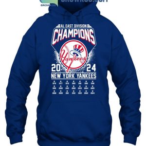 New York Yankees Celebrating AL East Division Champions 2024 T-Shirt