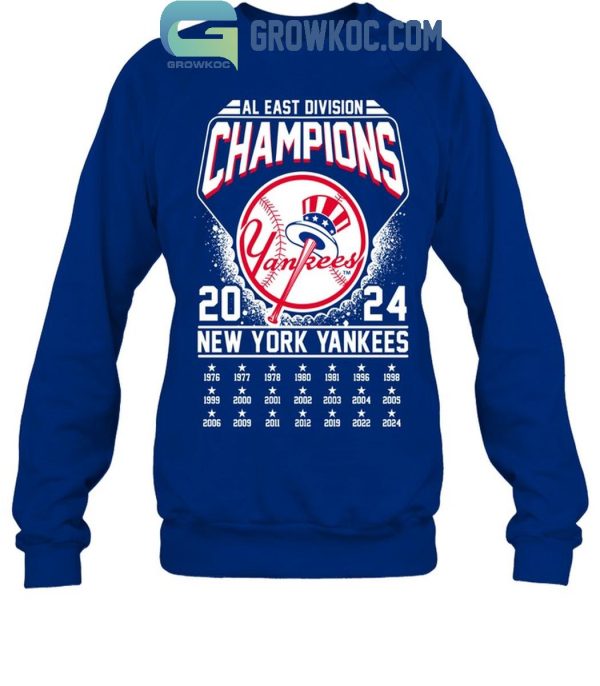 New York Yankees Celebrating AL East Division Champions 2024 T-Shirt