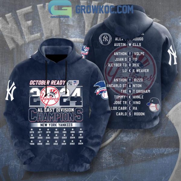 New York Yankees October Ready 2024 AL East Division Champions Hoodie T-Shirt