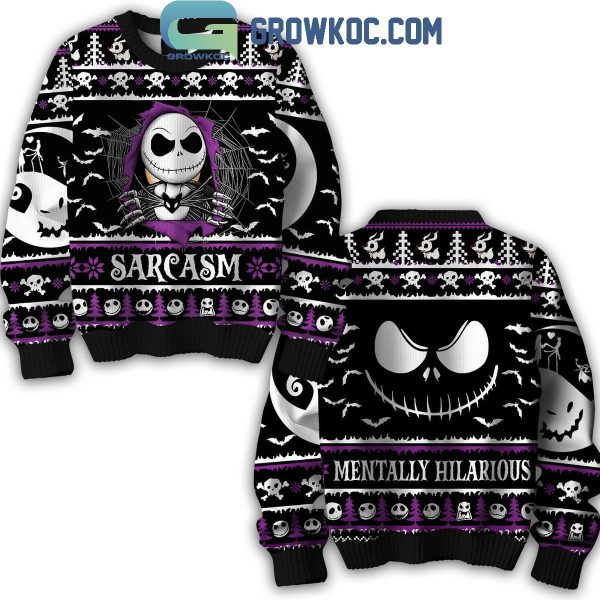 Nightmare Before Christmas Sarcasm Mentally Hilarious Ugly Sweater