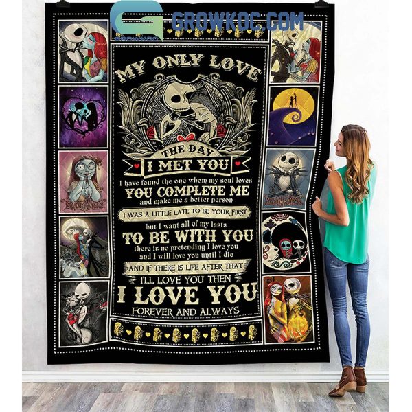 Nightmare Before Christmas The Day I Met You True Love Fleece Blanket Quilt