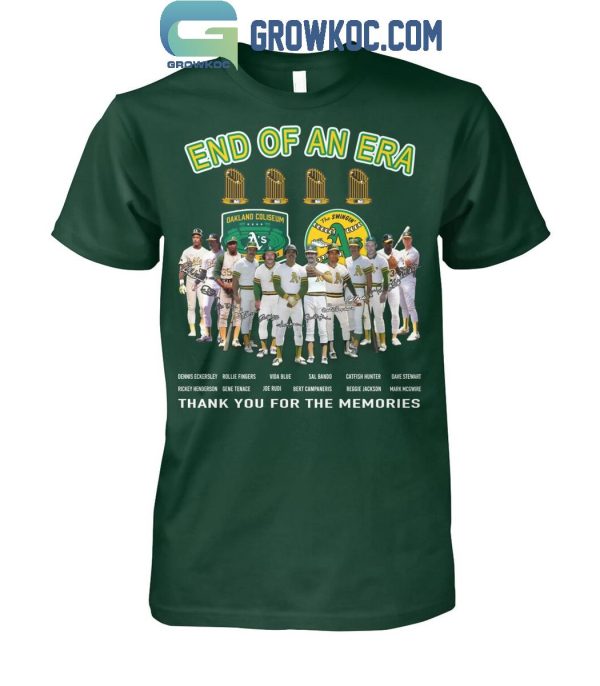 Oakland Athletics End Of An Era Thank You For The Memories T-Shirt