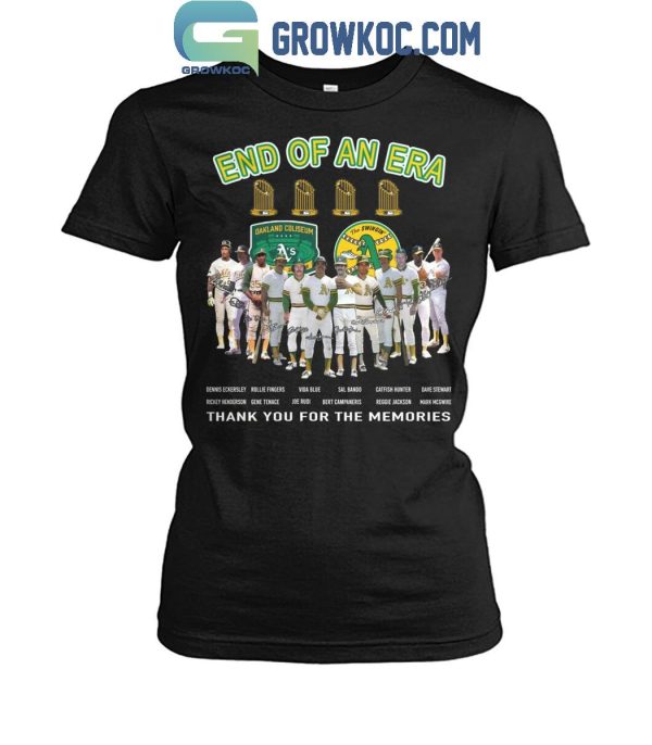 Oakland Athletics End Of An Era Thank You For The Memories T-Shirt