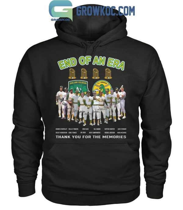 Oakland Athletics End Of An Era Thank You For The Memories T-Shirt