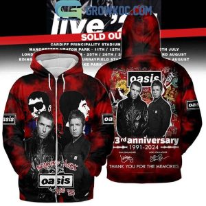 Oasis 33rd Anniversary 1991-2024 Thank You Hoodie T-Shirt