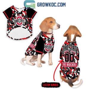 Ohio State Buckeyes Go Bucks Personalized Pet Baseball Jersey