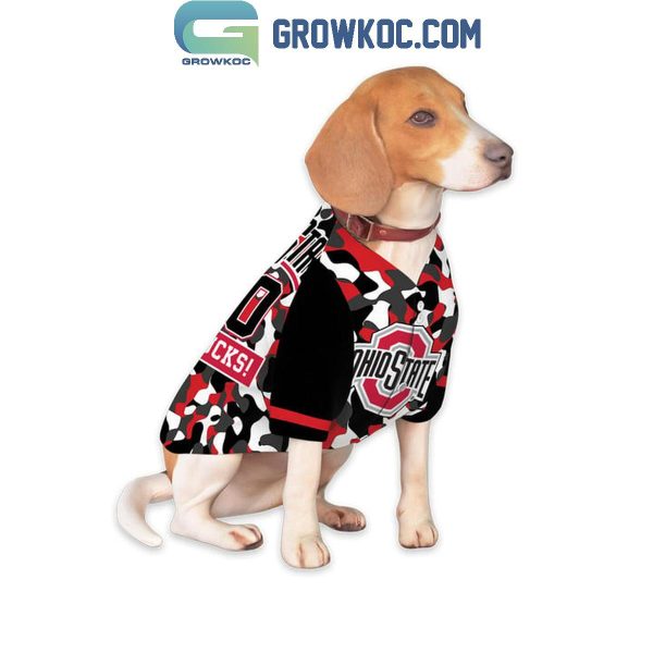 Ohio State Buckeyes Go Bucks Personalized Pet Baseball Jersey