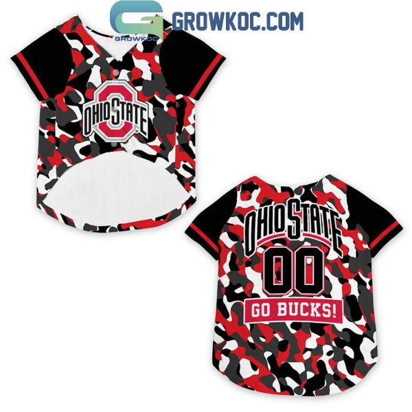 Ohio State Buckeyes Go Bucks Personalized Pet Baseball Jersey