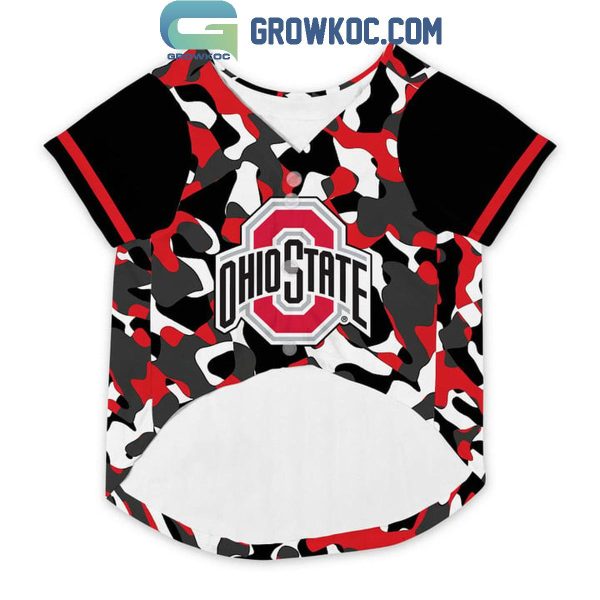 Ohio State Buckeyes Go Bucks Personalized Pet Baseball Jersey