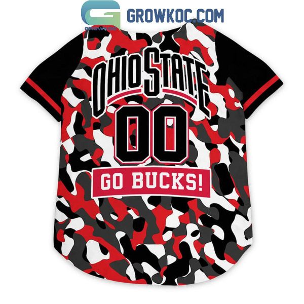 Ohio State Buckeyes Go Bucks Personalized Pet Baseball Jersey