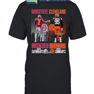 Ohio State Buckeyes On Saturdays Cleveland Browns On Sundays 2024 T-Shirt