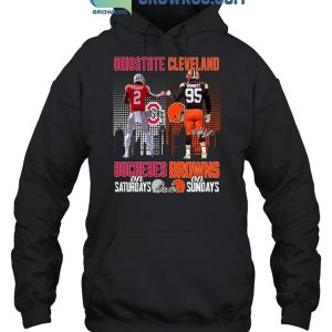 Ohio State Buckeyes On Saturdays Cleveland Browns On Sundays 2024 T-Shirt