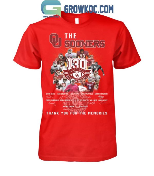 Oklahoma Sooners 130 Years Of The Memories 1895-2025 The Sooners T-Shirt