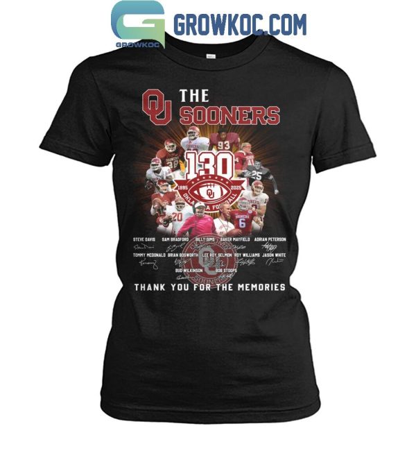 Oklahoma Sooners 130 Years Of The Memories 1895-2025 The Sooners T-Shirt