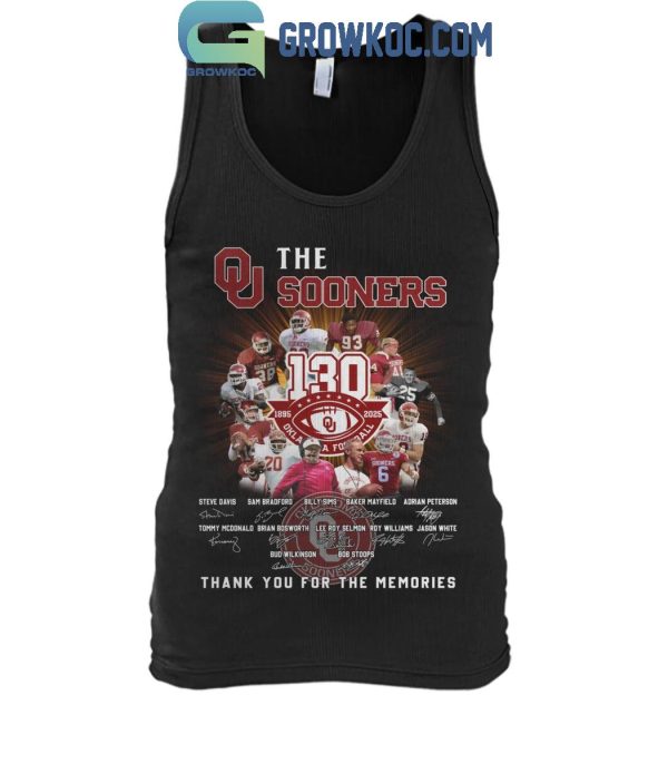 Oklahoma Sooners 130 Years Of The Memories 1895-2025 The Sooners T-Shirt