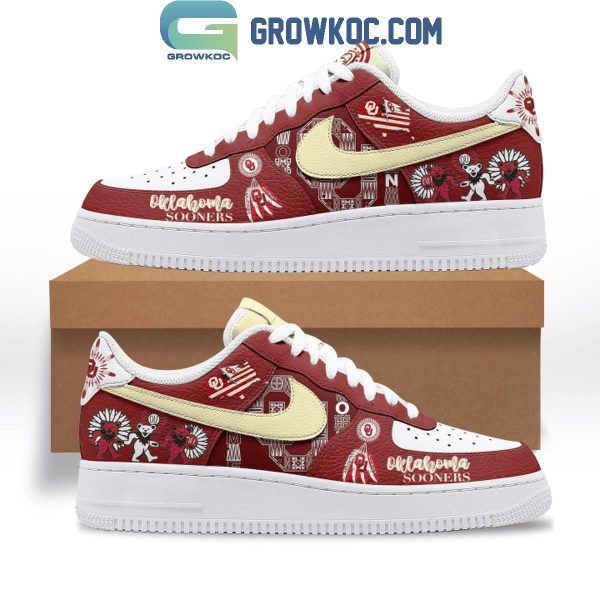 Oklahoma Sooners The Grateful Dead The Festive Design 2024 Air Force 1 Shoes