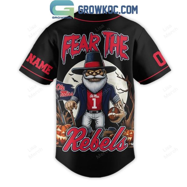 Ole Miss Rebels Football Fear The Rebels 2024 Halloween Personalized Baseball Jersey