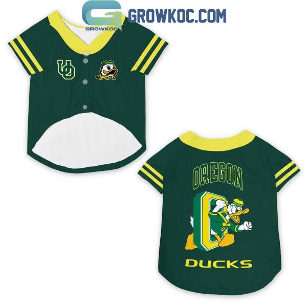 Oregon Ducks Donald Ducks Disney Personalized Pet Baseball Jersey