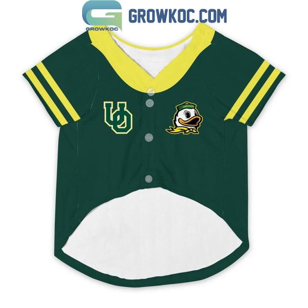 Oregon Ducks Donald Ducks Disney Personalized Pet Baseball Jersey