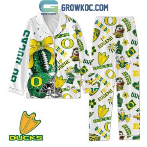 Oregon Ducks Go Ducks Eugene The Duck Polyester Pajamas Set