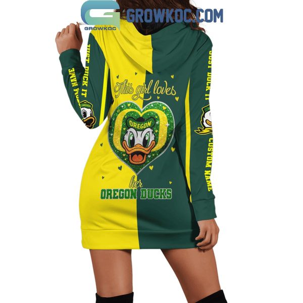 Oregon Ducks This Girl Love Oregon Football Personalized Hoodie Dress