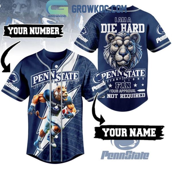 Penn State Nittany Lions Die Hard Fan Forever Personalized Baseball Jersey