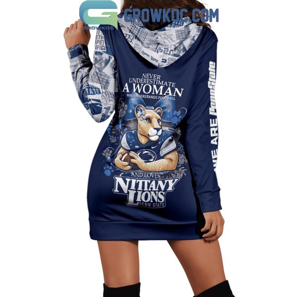 Penn State Nittany Lions Never Underestimate A Woman Love Football Hoodie Dress