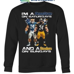 Penn State Nittany Lions On Saturdays Pittsburgh Steelers On Sundays T-Shirt