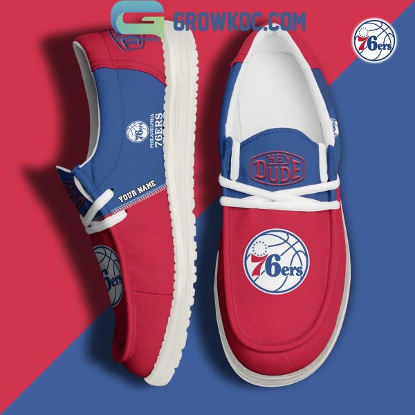 Philadelphia 76ers 2024 Personalized Hey Dude Shoes