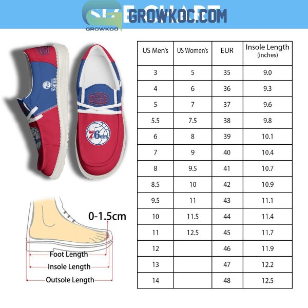 Philadelphia 76ers 2024 Personalized Hey Dude Shoes