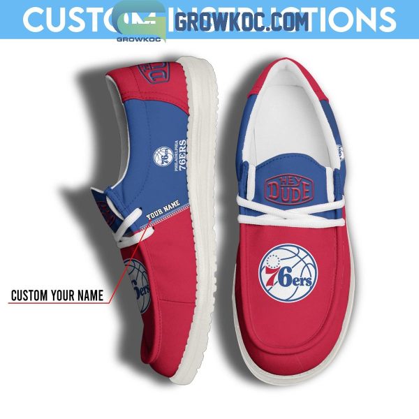 Philadelphia 76ers 2024 Personalized Hey Dude Shoes