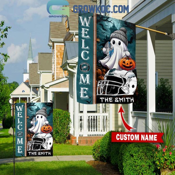 Philadelphia Eagles Welcome Halloween 2024 Personalized House Garden Flag