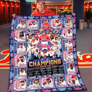 Philadelphia Phillies 2024 Champions Baseball Team Fleece Blanket Quilt