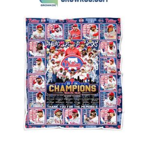 Philadelphia Phillies 2024 Champions Baseball Team Fleece Blanket Quilt