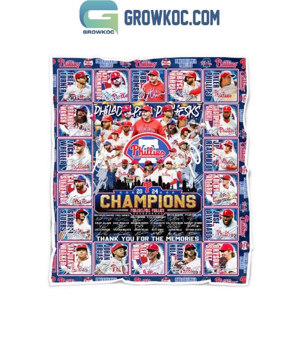 Philadelphia Phillies 2024 Champions Baseball Team Fleece Blanket Quilt