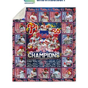 Philadelphia Phillies Champions 2024 All Star Line Up Fleece Blanket Quilt