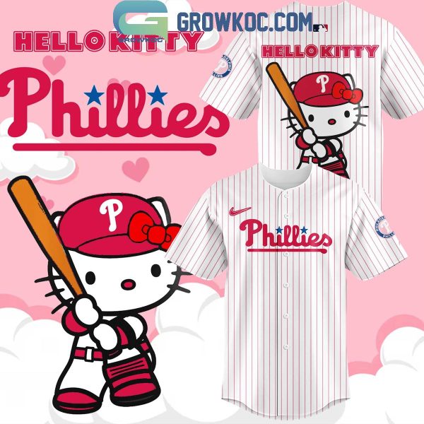 Philadelphia Phillies Hello Kitty Night 2024 Red Stripe Baseball Jersey