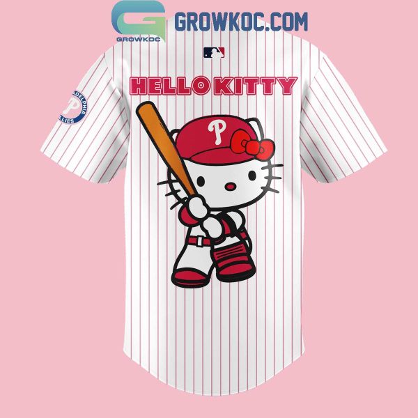 Philadelphia Phillies Hello Kitty Night 2024 Red Stripe Baseball Jersey