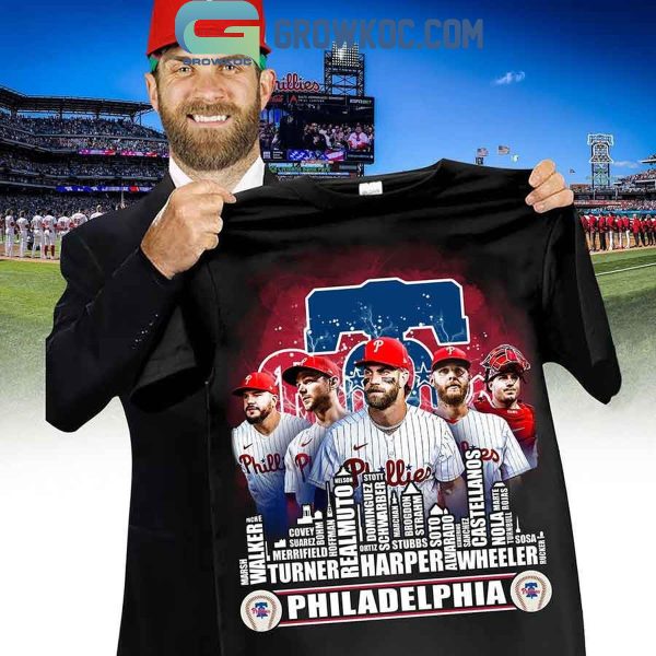 Philadelphia Phillies Skyline 2024 The Champions Baseball T-Shirt