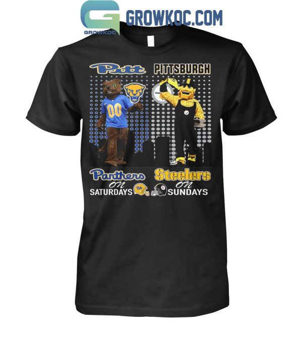 Pittsburgh Panthers On Saturdays Roc Pittsburgh Steelers Steely McBeam On Sundays T-Shirt