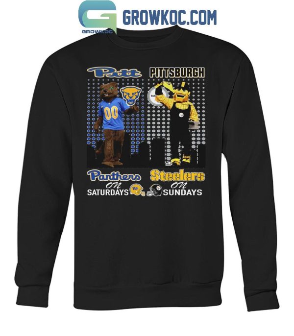 Pittsburgh Panthers On Saturdays Roc Pittsburgh Steelers Steely McBeam On Sundays T-Shirt