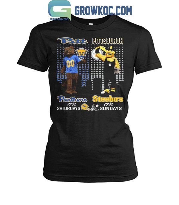 Pittsburgh Panthers On Saturdays Roc Pittsburgh Steelers Steely McBeam On Sundays T-Shirt