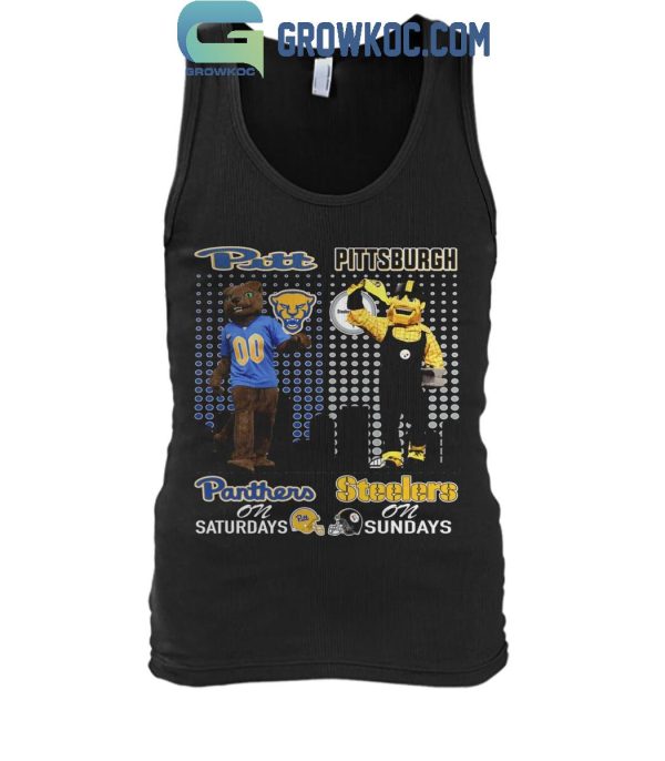 Pittsburgh Panthers On Saturdays Roc Pittsburgh Steelers Steely McBeam On Sundays T-Shirt