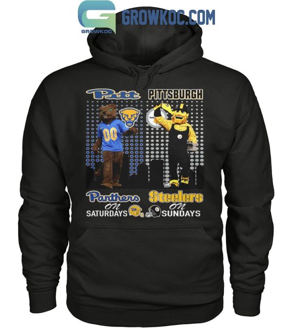 Pittsburgh Panthers On Saturdays Roc Pittsburgh Steelers Steely McBeam On Sundays T-Shirt