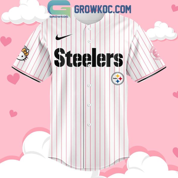 Pittsburgh Steelers Hello Kitty Celebrating 50th Anniversary Baseball Jersey