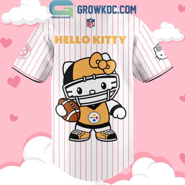 Pittsburgh Steelers Hello Kitty Celebrating 50th Anniversary Baseball Jersey