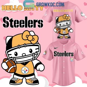 Pittsburgh Steelers Hello Kitty In Pink Love Baseball Jersey