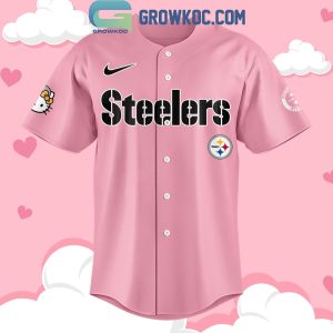 Pittsburgh Steelers Hello Kitty In Pink Love Baseball Jersey