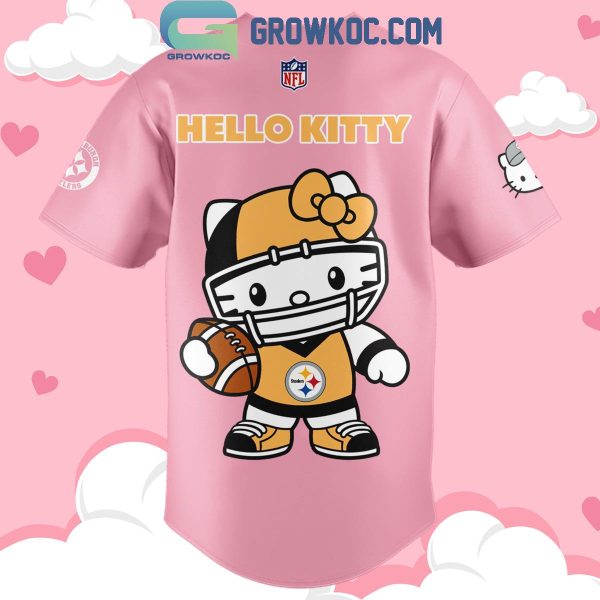 Pittsburgh Steelers Hello Kitty In Pink Love Baseball Jersey